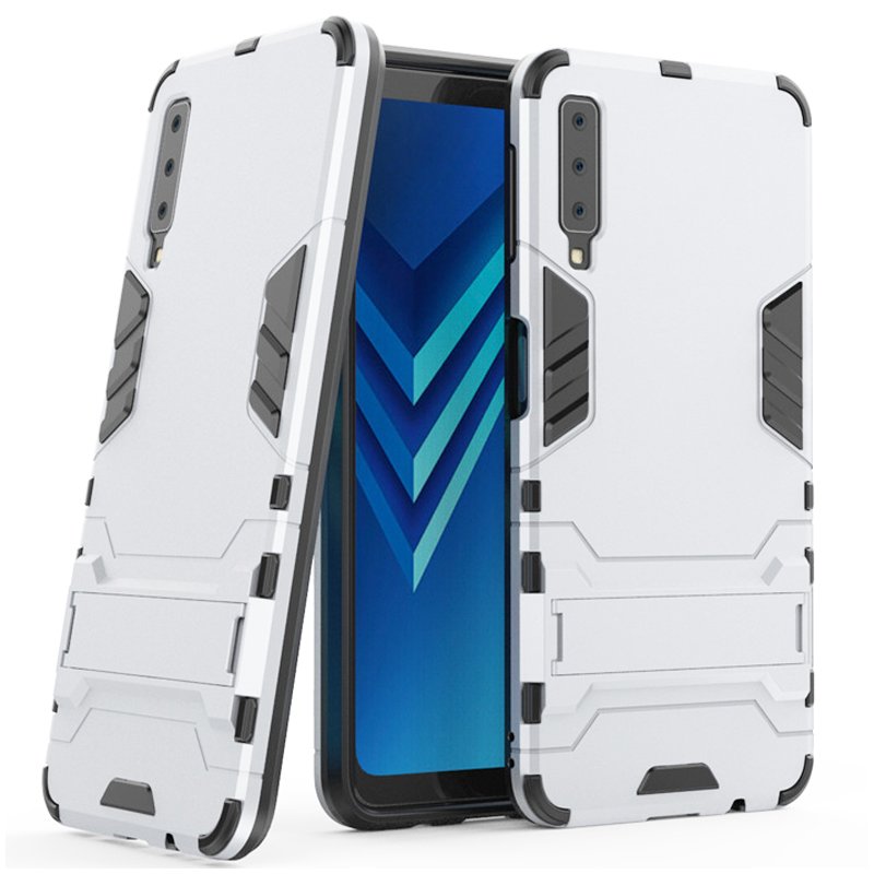 Husa Samsung Galaxy A7 2018 Mobster Hybrid Stand Shell – Silver