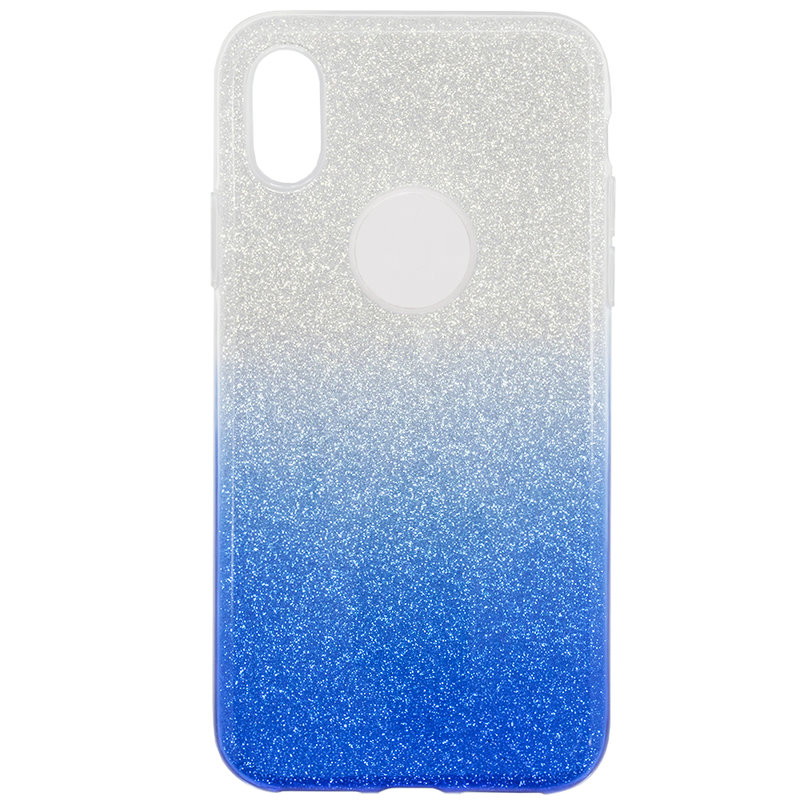 Husa iPhone X, iPhone 10 Gradient Color TPU Sclipici - Albastru