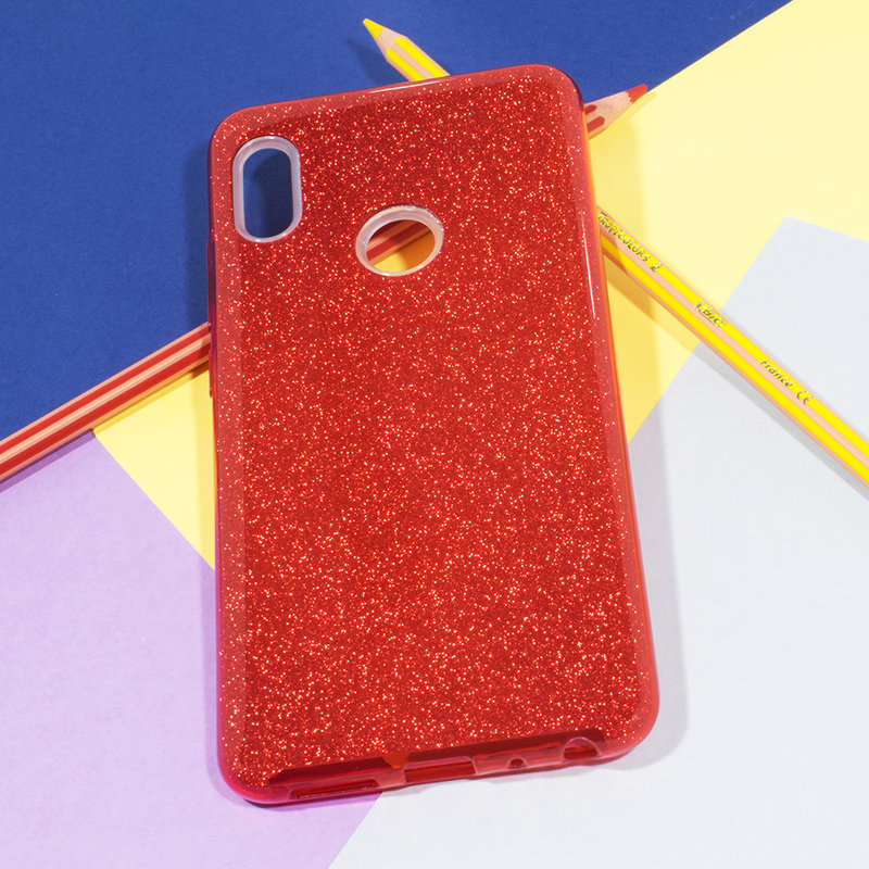 Husa Xiaomi Redmi Note 5 Pro Color TPU Sclipici - Rosu
