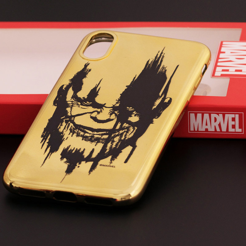 Husa iPhone X, iPhone 10 Cu Licenta Marvel - Gold Thanos