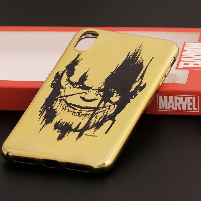 Husa iPhone XS Max Cu Licenta Marvel - Gold Thanos