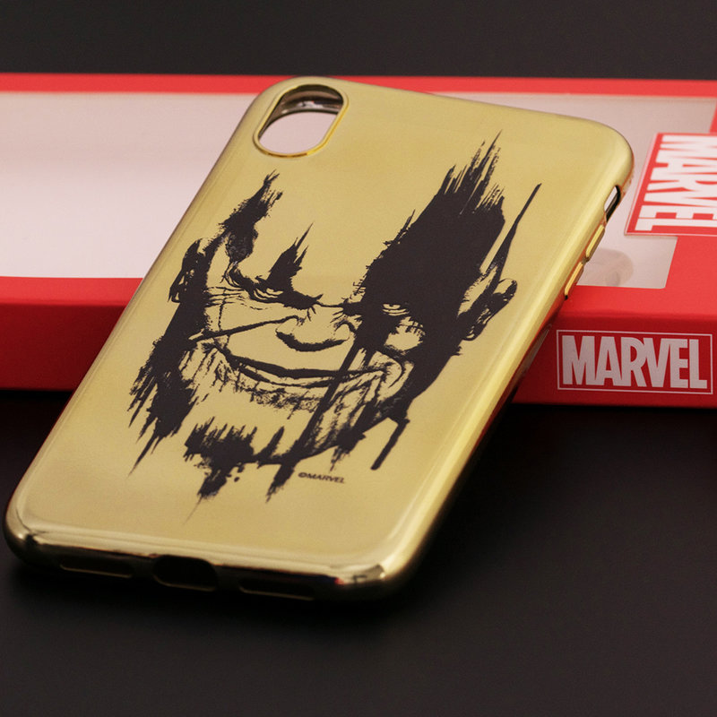 Husa iPhone XR Cu Licenta Marvel - Gold Thanos