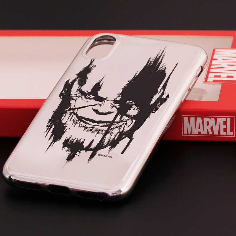 Husa iPhone XS Cu Licenta Marvel - Silver Thanos