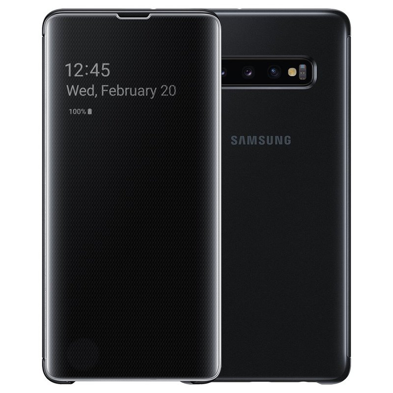 Husa Originala Samsung Galaxy S10 Plus Clear View Cover Negru