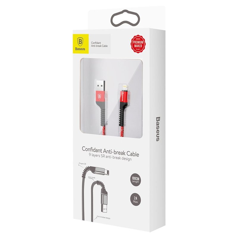 Cablu De Date Lightning Baseus Confidant Series 1M 2.0A - Red