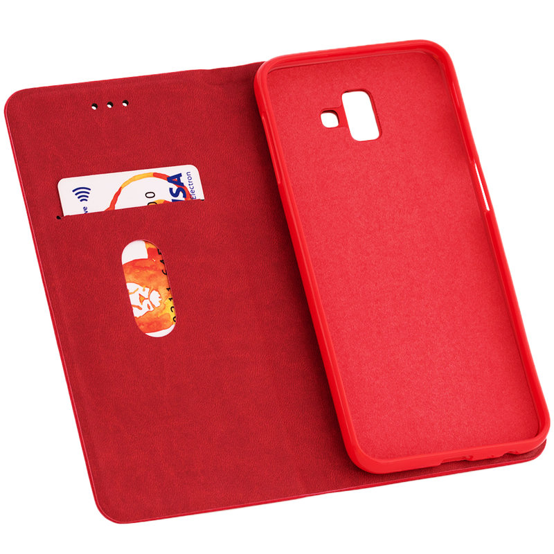 Husa Samsung Galaxy J6 Plus Forcell Silk Wallet - Red