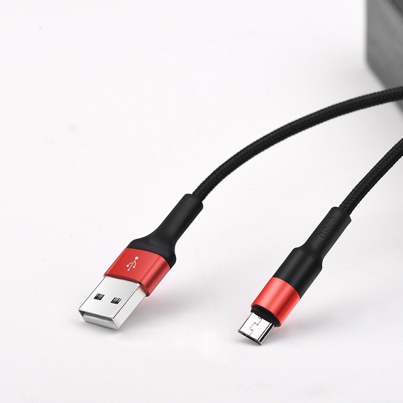 Cablu de date Micro-USB 2A Hoco X26, 1m, rosu