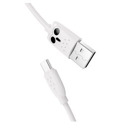 Cablu de date Micro USB Hoco OWL KX1 1M Lungime - Alb