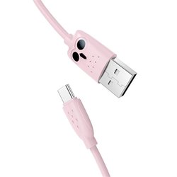 Cablu de date Micro USB Hoco OWL KX1 1M Lungime - Roz