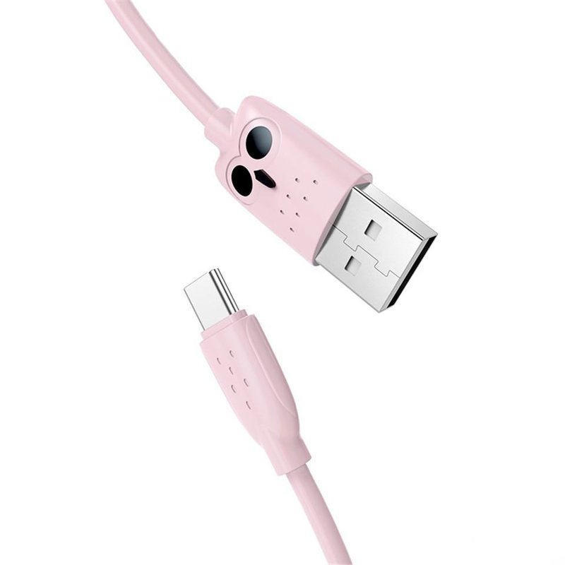 Cablu de date Micro USB Hoco OWL KX1 1M Lungime - Roz