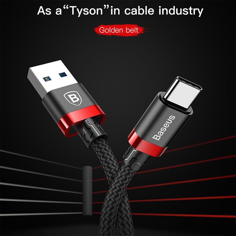 Cablu De Date Baseus USB 3.0/Type-C Incarcare Rapida 3A 1m - CATGB-19 - Rosu