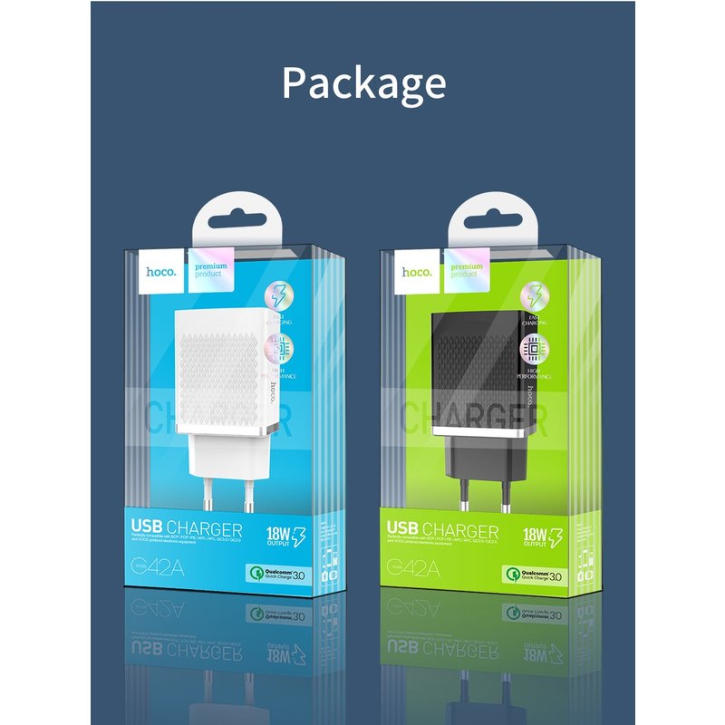 Incarcator Priza Hoco C42A 3A 18W Fast Charge 3.0 Qualcomm - Alb