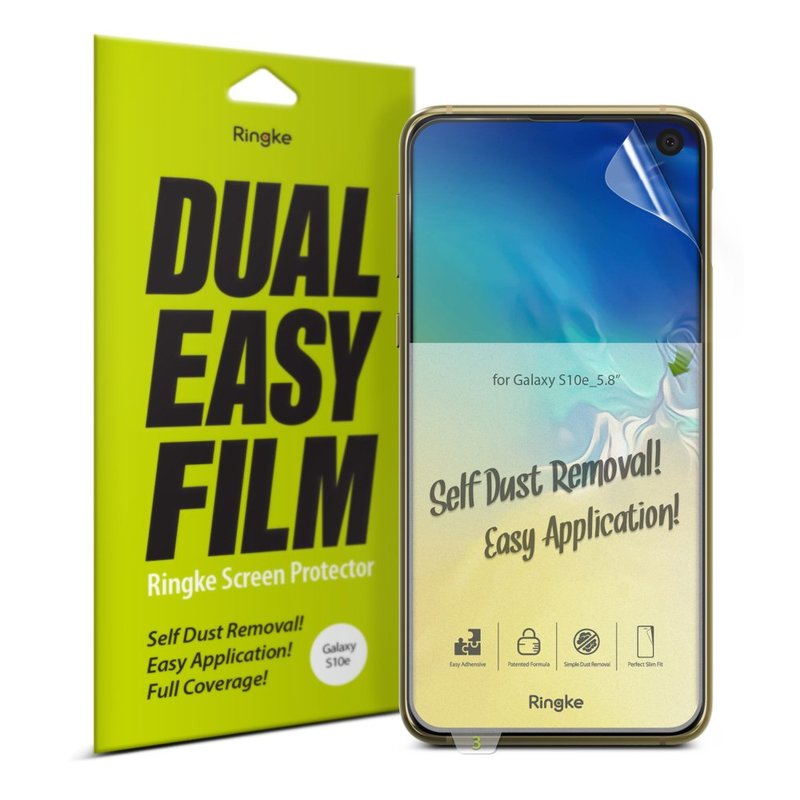 Folie Protectie FullCover Samsung Galaxy S10e Ringke Dual Easy(2 Pack) - Clear