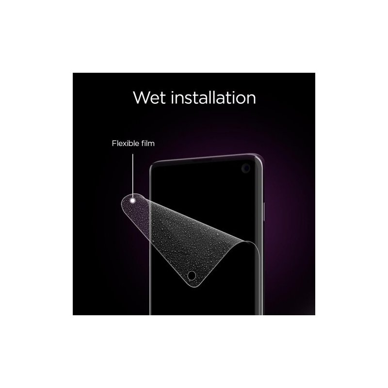 Folie Protectie FullCover Samsung Galaxy S10 Spigen Neo Flex (2 Pack) - Clear