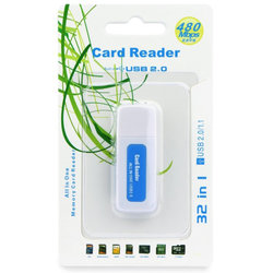 Card Reader USB Titanium - Albastru