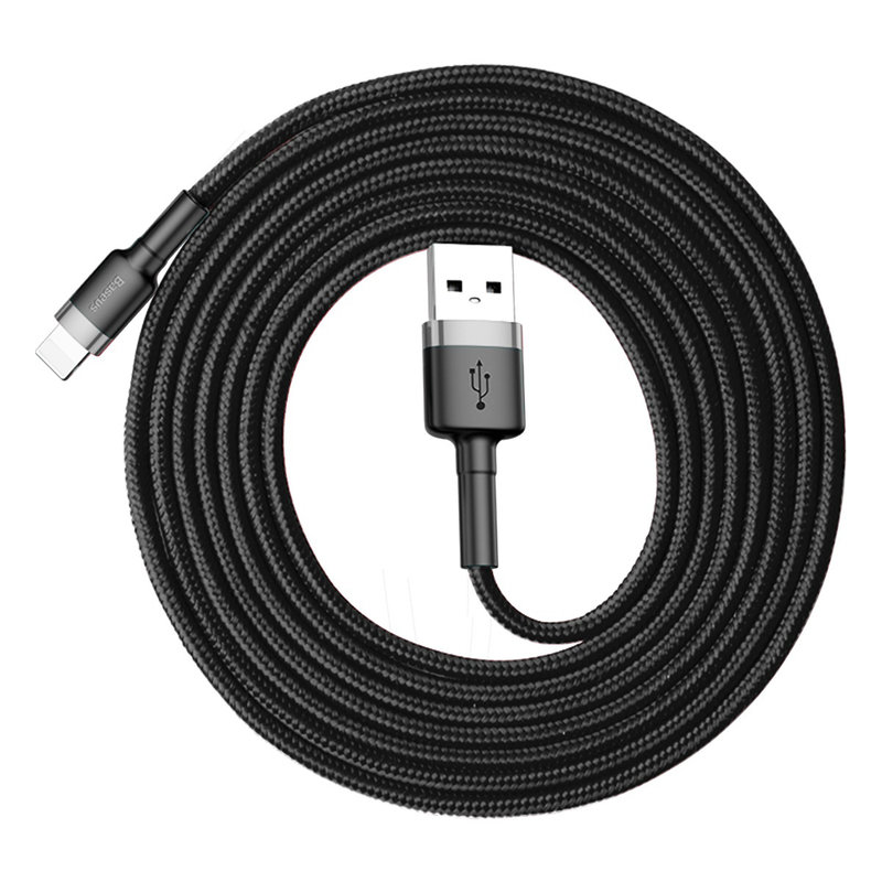 Cablu de date Lightning Baseus, 1.5A, 2m, negru-gri, CALKLF-CG1