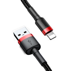 Cablu de date Lightning, 1.5A, 2m, rosu - negru, CALKLF-C19