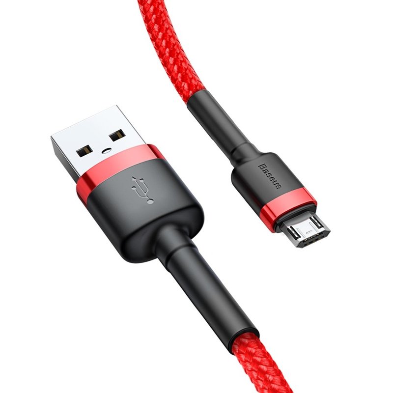 Cablu de date Micro-USB Baseus, 1.5A, 2m, rosu, CAMKLF-C09