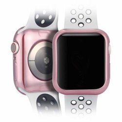 [Pachet 2x] Husa Apple Watch 4 44mm Dux Ducis Silicon - Roz si Transparent