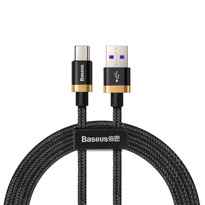 Cablu de date Type-C Baseus Flash Charge 1M Lungime Cu Invelis Textil - Black CATZH-AV1