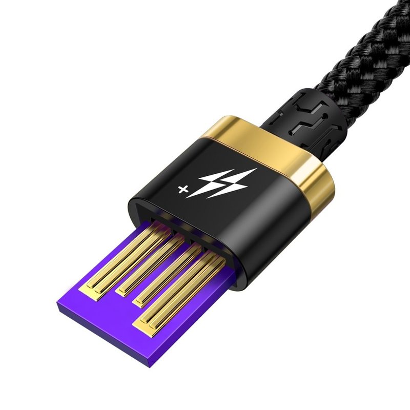 Cablu de date Type-C Baseus Flash Charge 1M Lungime Cu Invelis Textil - Black CATZH-AV1