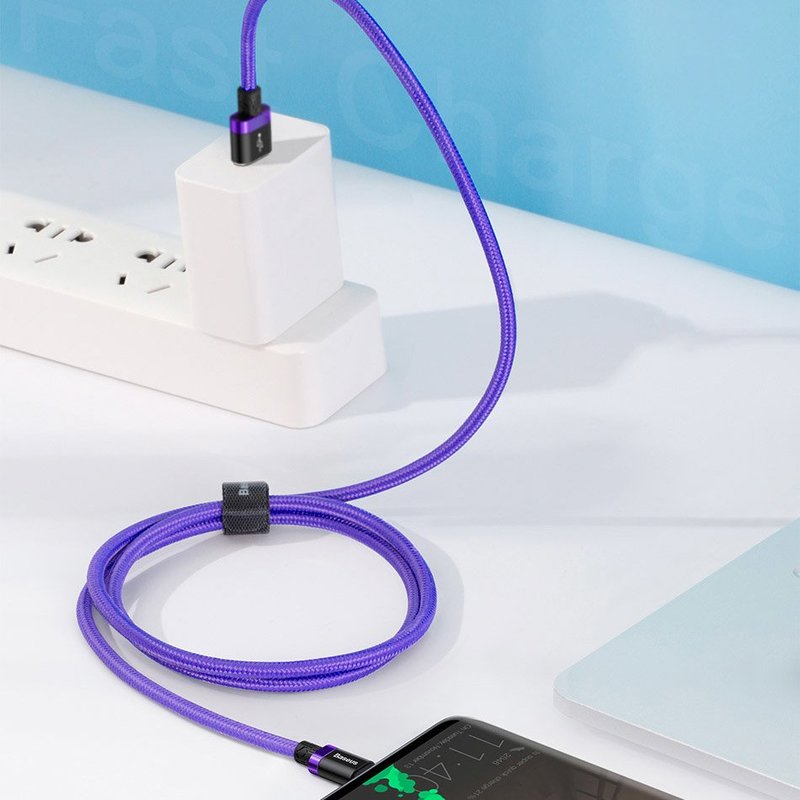 Cablu de date Type-C Baseus Flash Charge 1M Lungime Cu Invelis Textil - Black CATZH-AV1
