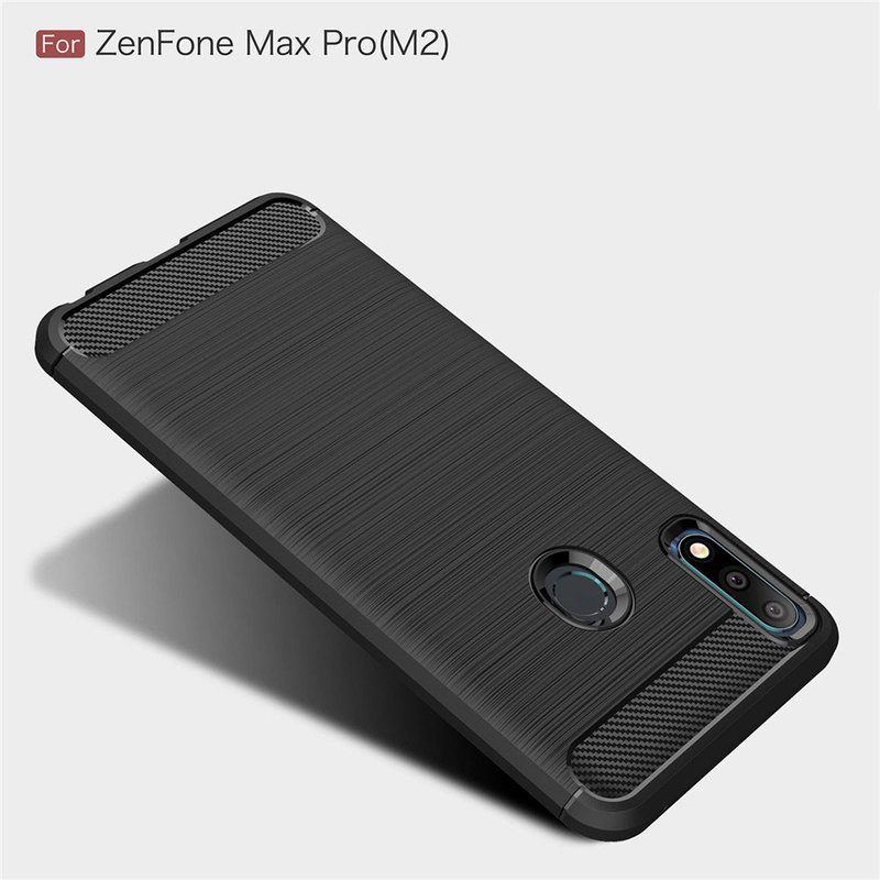 Husa Asus Zenfone Max Pro M2 ZB631KL TPU Carbon Negru