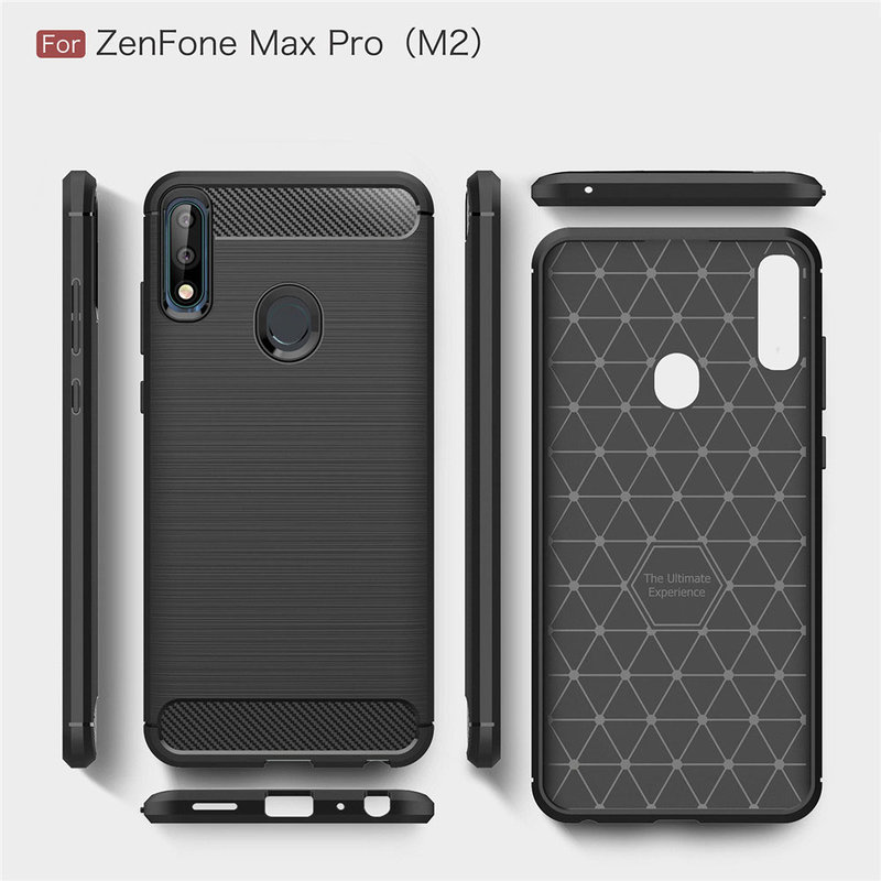 Husa Asus Zenfone Max Pro M2 ZB631KL TPU Carbon Negru