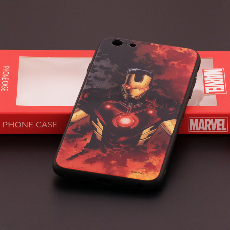 Husa iPhone 6 Plus / 6s Plus Premium Glass Cu Licenta Marvel - Ironman Classic