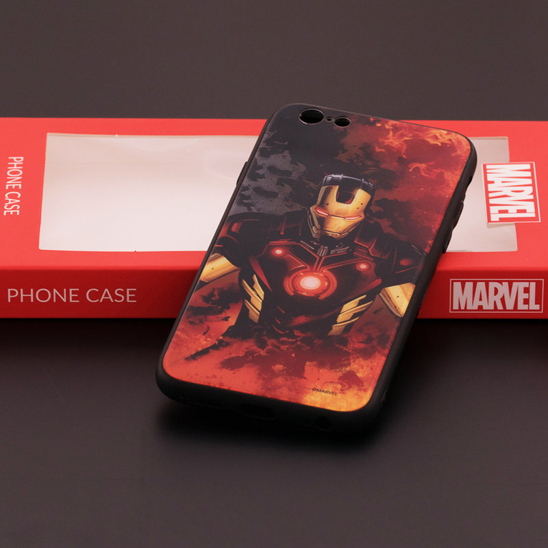 Husa iPhone 8 Premium Glass Cu Licenta Marvel - Ironman Classic