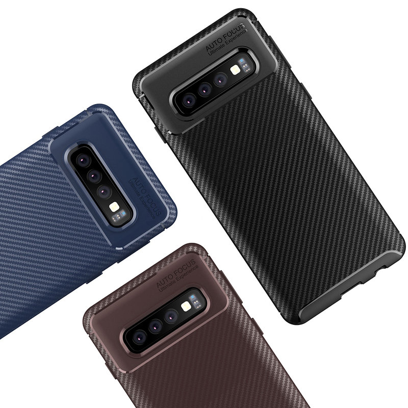 Husa Samsung Galaxy S10 Mobster Carbon Skin Albastru