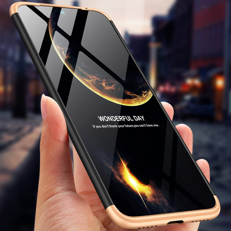 Husa Xiaomi Redmi Note 7 GKK 360 Full Cover Negru-Auriu