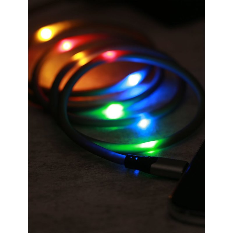 Cablu de date Lightning Cu LED-uri Activate De Sunet, Proda - Gri