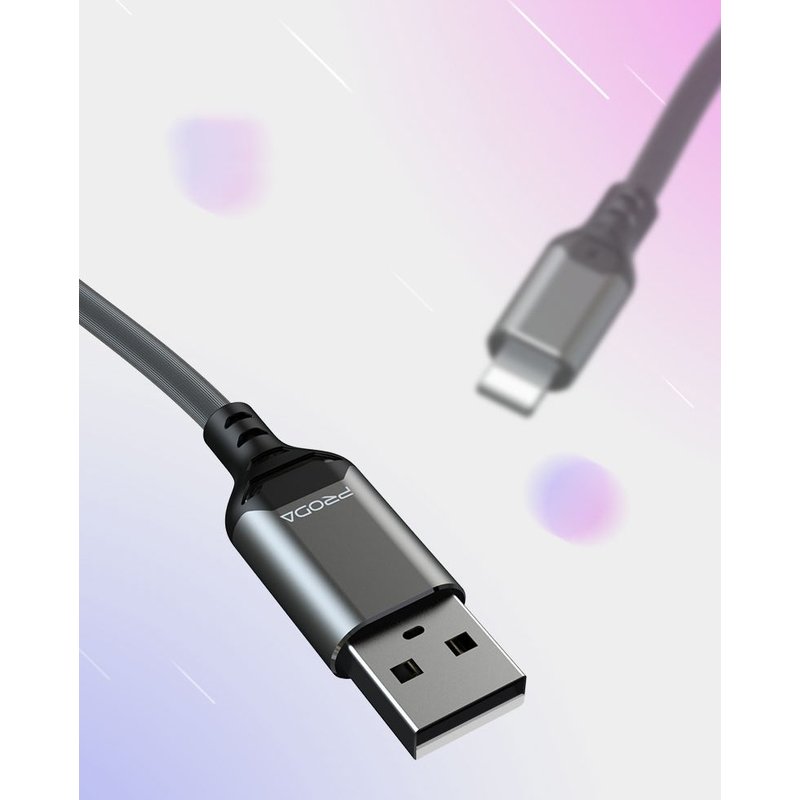 Cablu de date Lightning Cu LED-uri Activate De Sunet, Proda - Alb