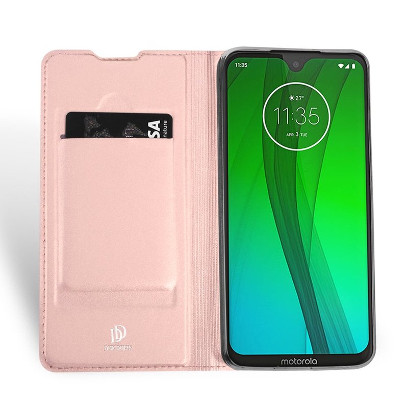 Husa Motorola Moto G7 Plus Dux Ducis Flip Stand Book - Roz
