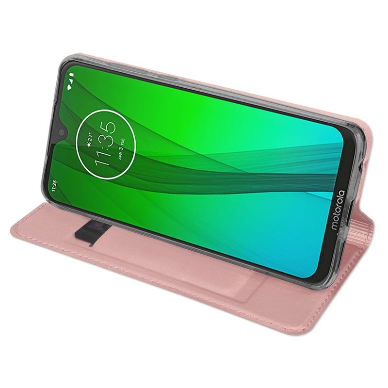 Husa Motorola Moto G7 Plus Dux Ducis Flip Stand Book - Roz