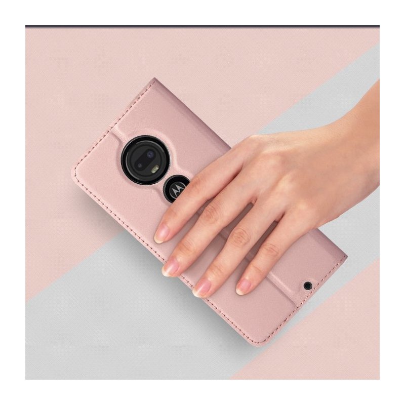 Husa Motorola Moto G7 Plus Dux Ducis Flip Stand Book - Roz