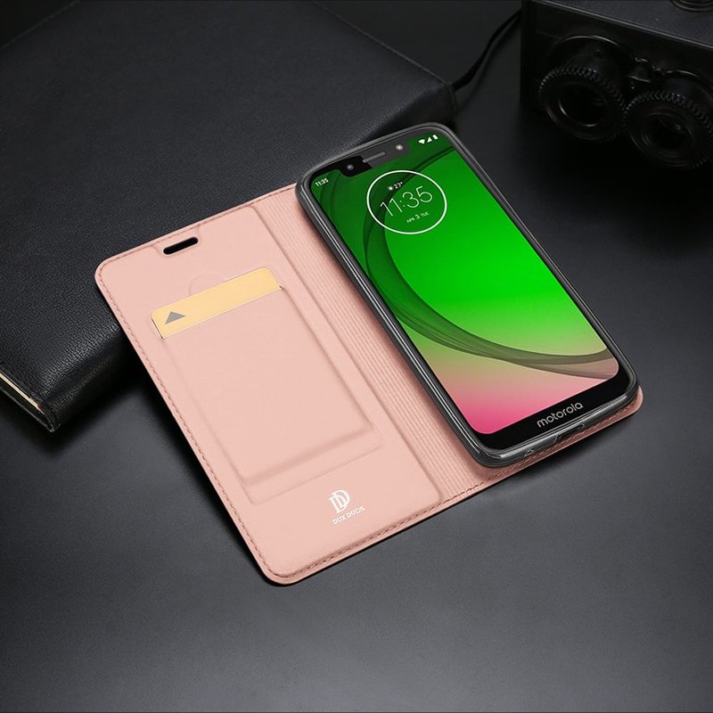 Husa Motorola Moto G7 Play Dux Ducis Flip Stand Book - Roz