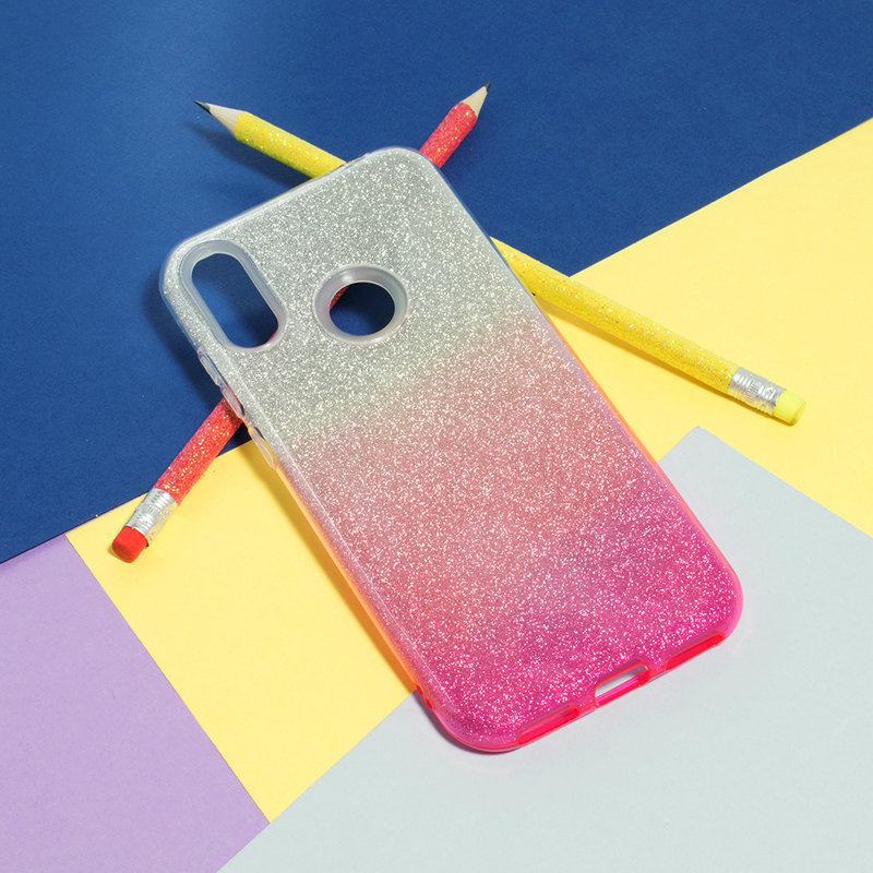 Husa Huawei Y6 2019 Gradient Color TPU Sclipici - Roz