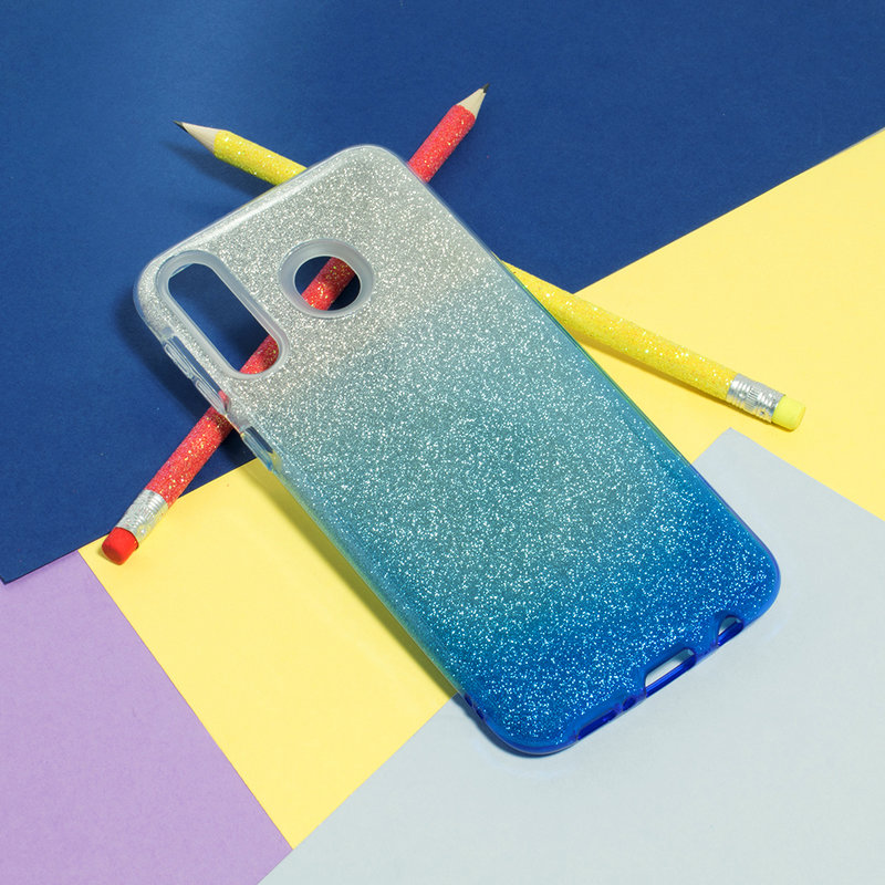 Husa Samsung Galaxy M30 Gradient Color TPU Sclipici - Albastru