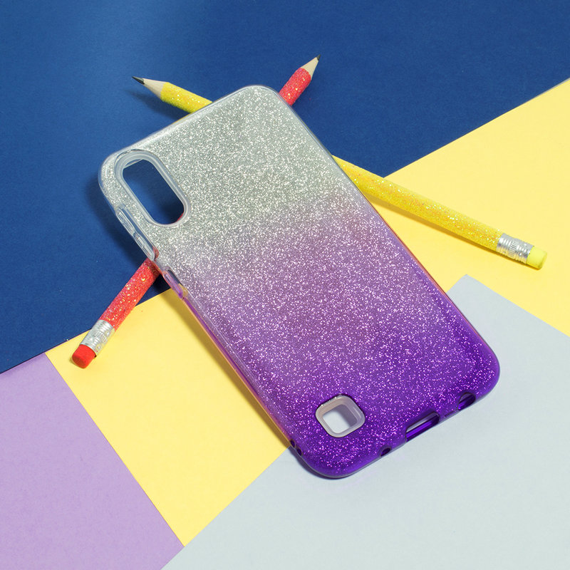 Husa Samsung Galaxy A10 Gradient Color TPU Sclipici - Mov