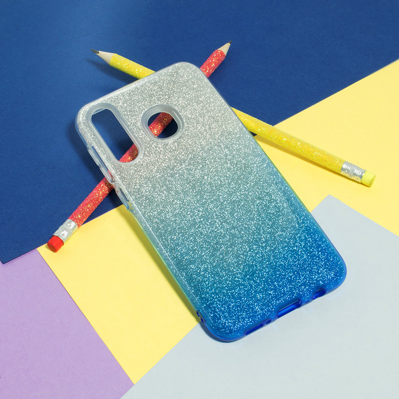 Husa Samsung Galaxy A30 Gradient Color TPU Sclipici - Albastru