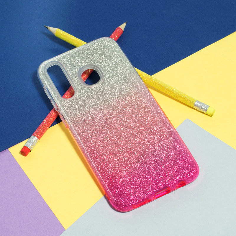 Husa Samsung Galaxy A30 Gradient Color TPU Sclipici - Roz