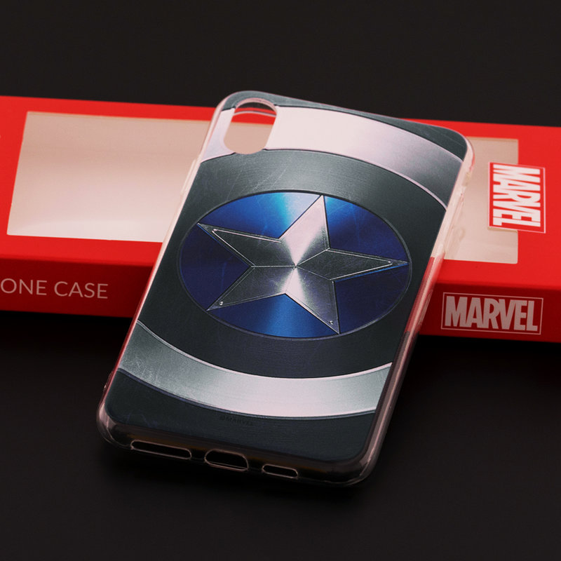 Husa iPhone XS Max Cu Licenta Marvel - Captain America Logo
