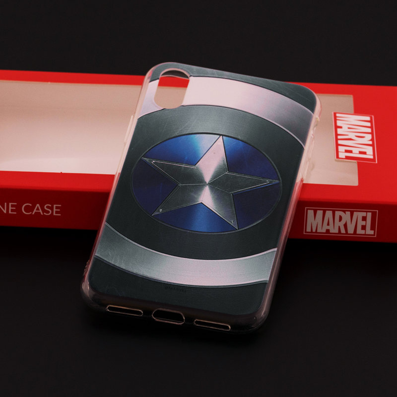 Husa iPhone X, iPhone 10 Cu Licenta Marvel - Captain America Logo