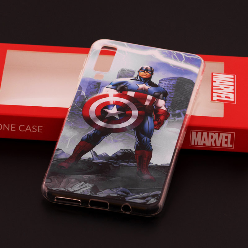 Husa Samsung Galaxy A7 2018 Cu Licenta Marvel - Victorious Captain America