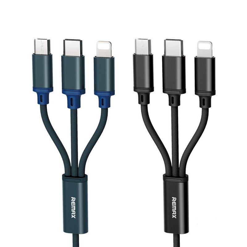 Cablu Incarcare Remax Rc-131th 3in1 USB / Micro-USB / Lightning / Type-C 115cm 2.8A - Black
