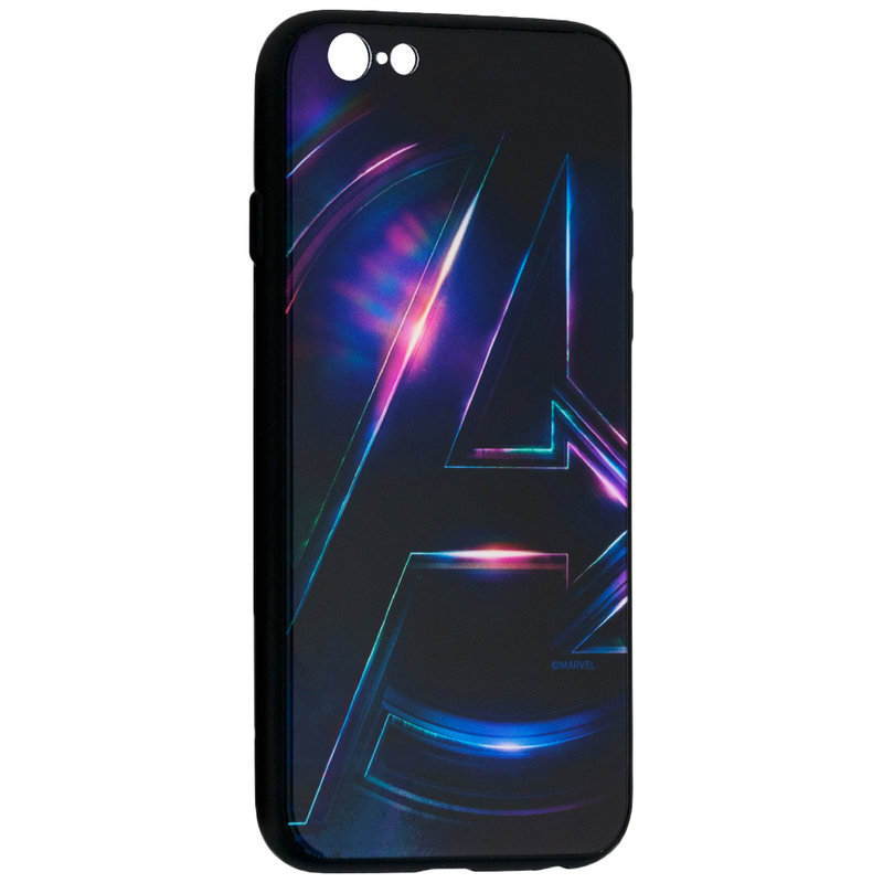 Husa iPhone 6 / 6S Premium Glass Cu Licenta Marvel - Avengers Signature
