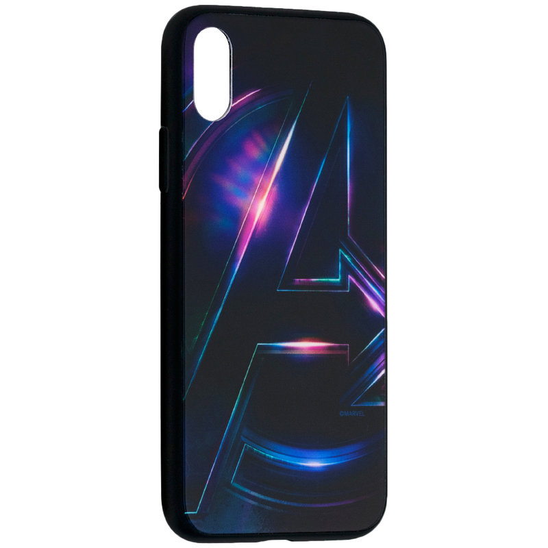 Husa iPhone XS Premium Glass Cu Licenta Marvel - Avengers Signature