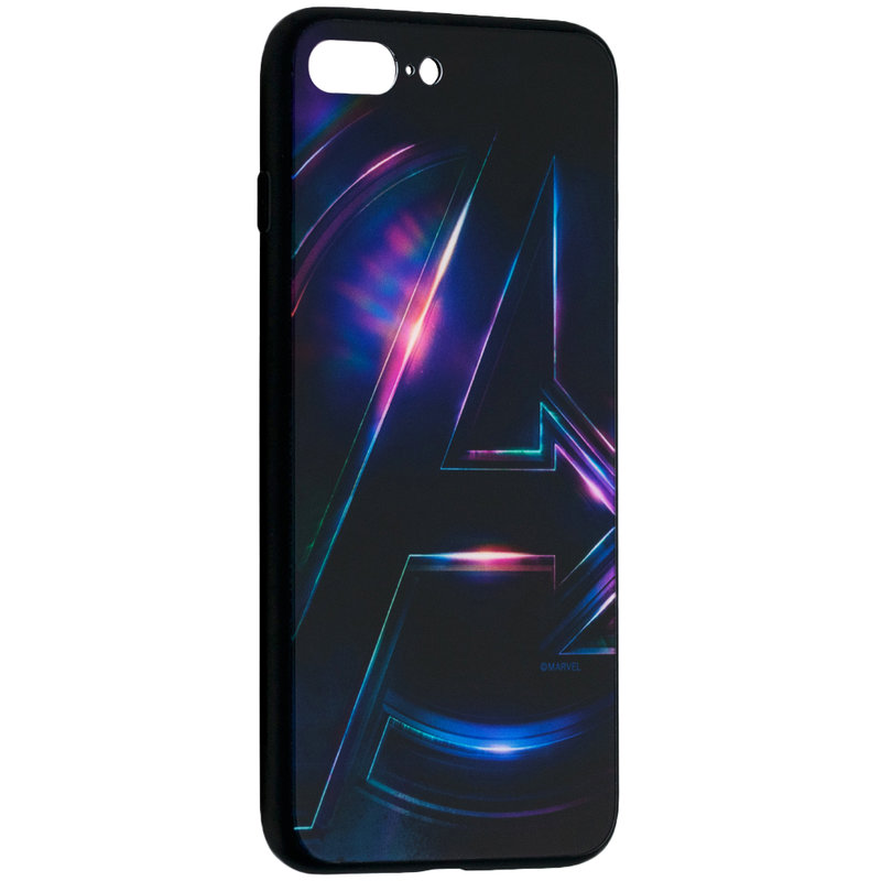 Husa iPhone 7 Plus Premium Glass Cu Licenta Marvel - Avengers Signature